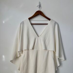 Halston Heritage Ivory Cape Sleeve Dress Size 4